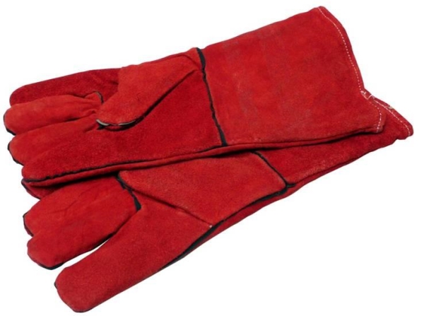 Gant Barbecue - soudure rouge en cuir épais de protection grande taille