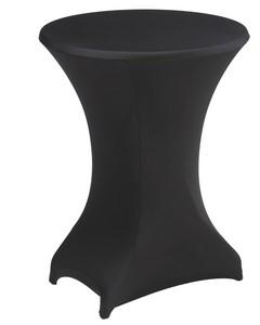 Housse en strech de teinte noire pour table mange debout