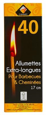 Allumettes extra longues 17 cm - bte de 40 pièces