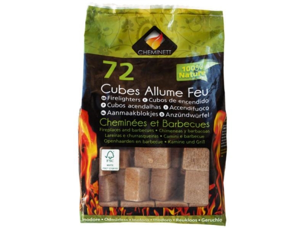 Allume feu cubes 72 p en bois compressé