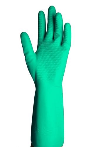 Gant petite manche vert en latex naturel en coton finition rugueuse